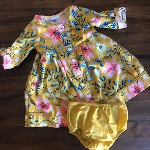 Floral mustard dress with bloomer